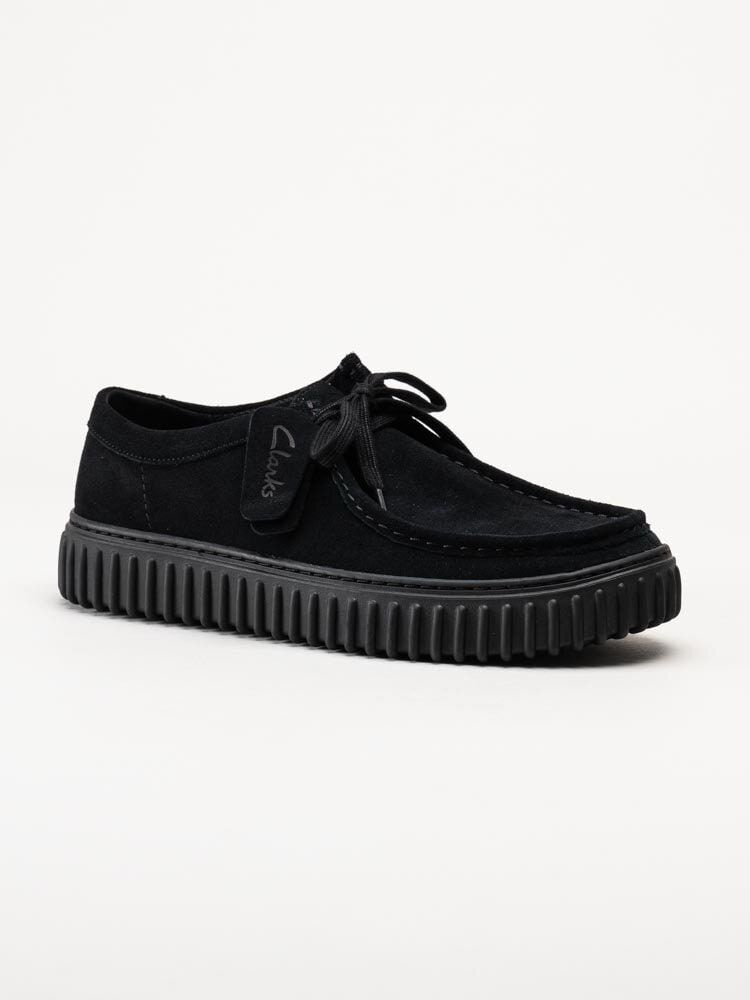 Clarks - Torhill lo G - Svarta snörskor i mocka