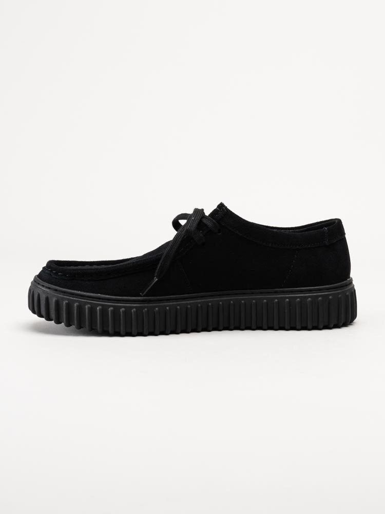 Clarks - Torhill lo G - Svarta snörskor i mocka