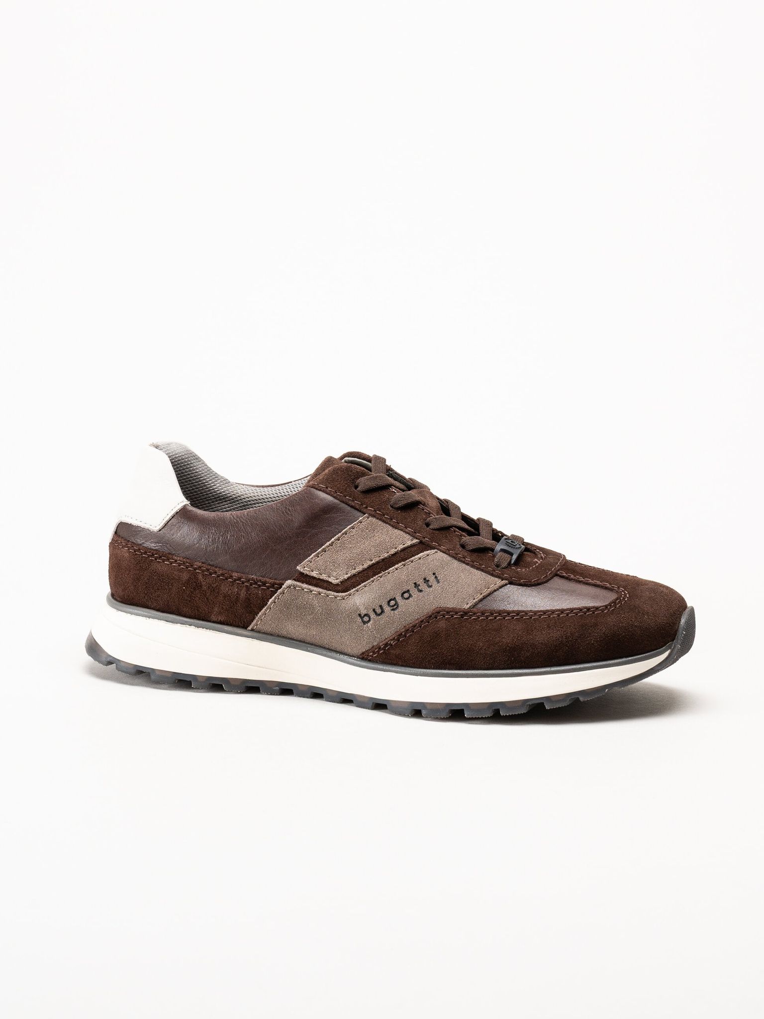 Bugatti - Timon - Mörkbruna sneakers i skinn och mocka