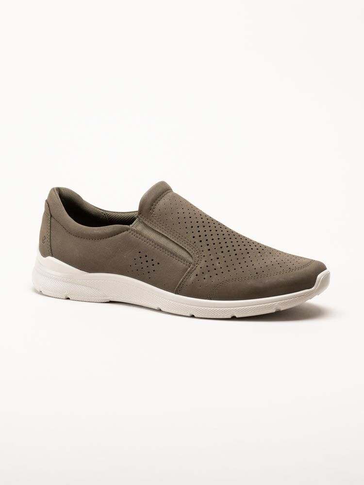 Ecco - Irving - Gröna slip on skor i nubuck
