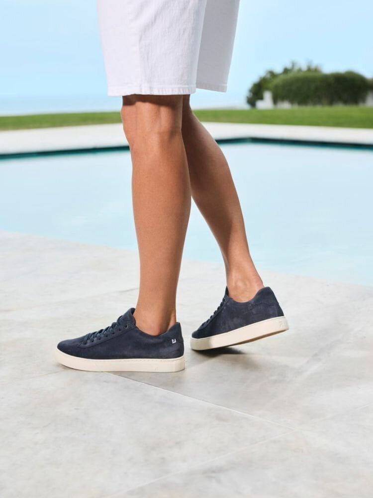 Rieker - Mörkblå sneakers i mocka