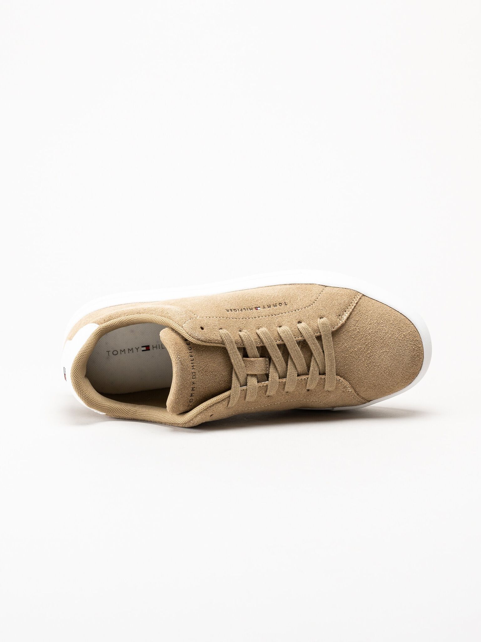 Tommy Hilfiger - TH Court Core Suede - Beige sneakers i mocka