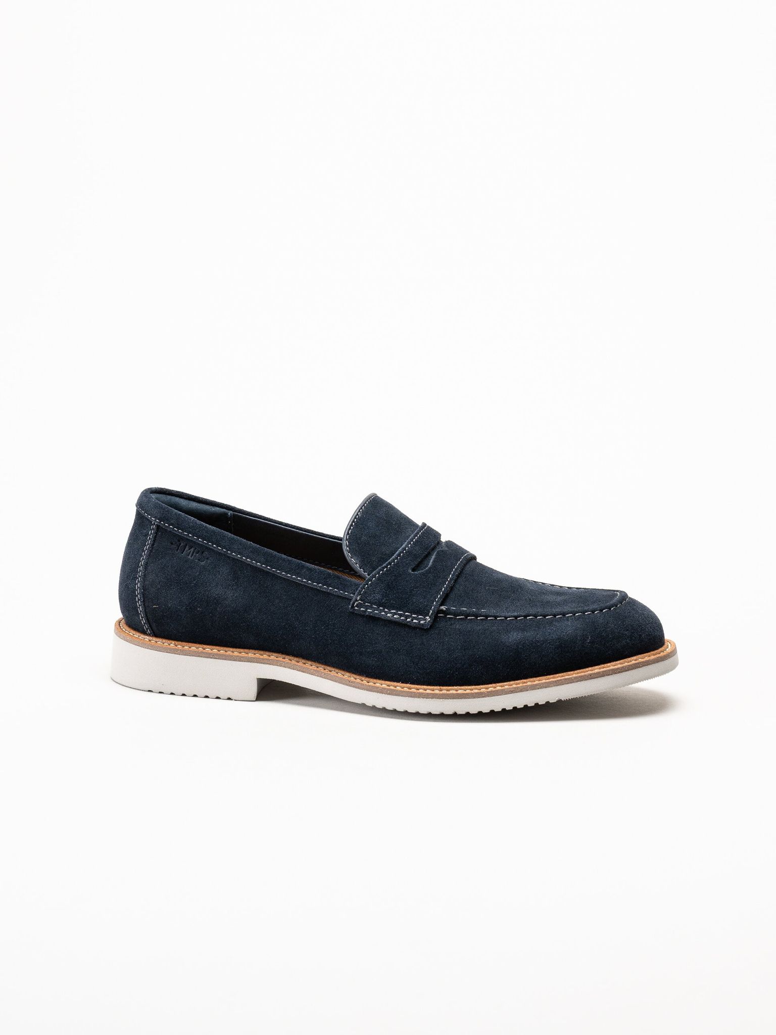 Tamaris - Marinblå loafers i mocka