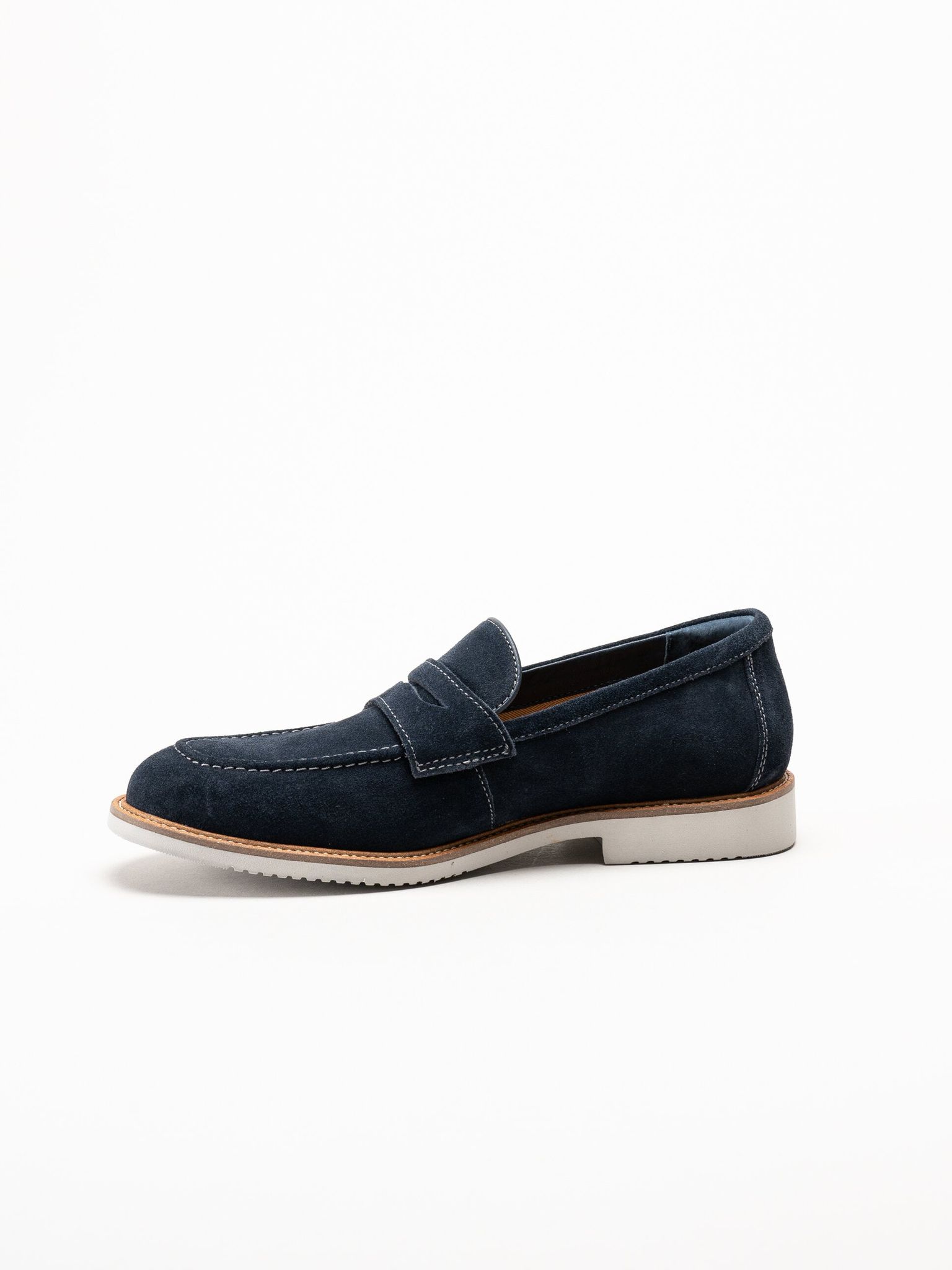 Tamaris - Marinblå loafers i mocka
