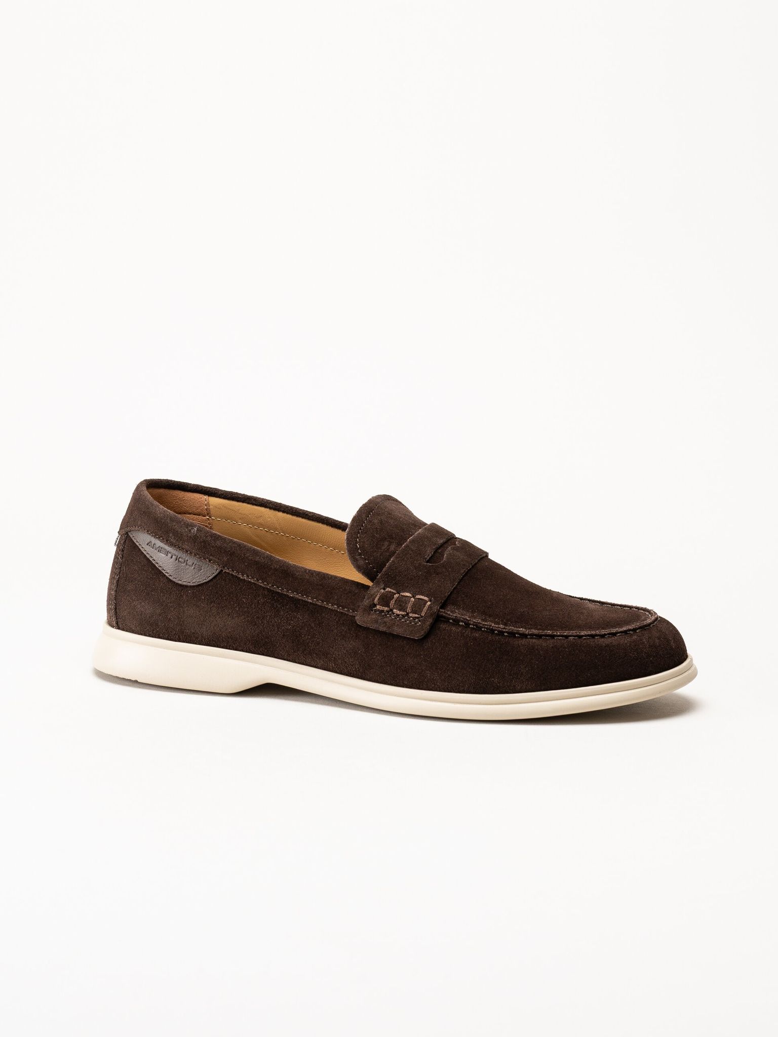 Ambitious - Mörkbruna pennyloafers i mocka