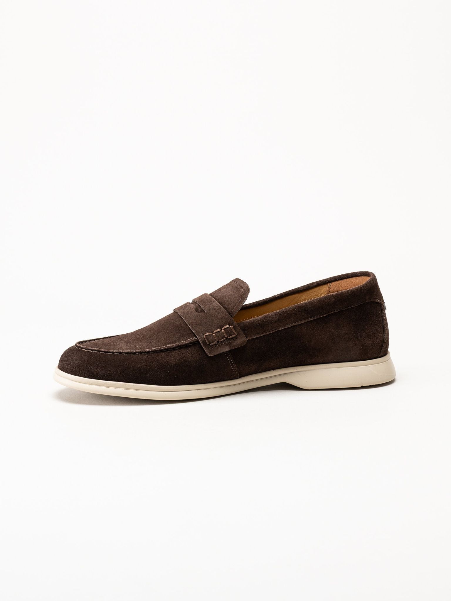 Ambitious - Mörkbruna pennyloafers i mocka