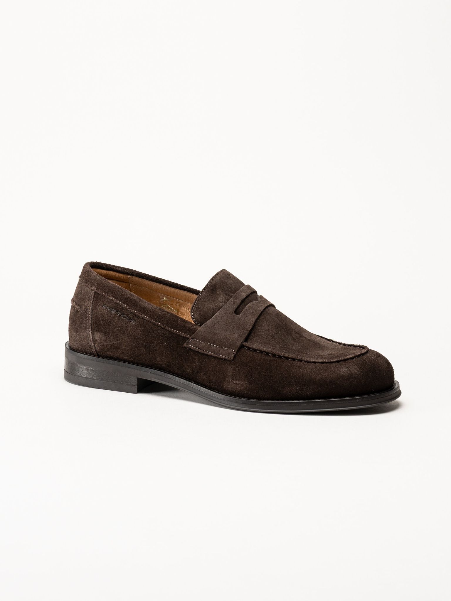 Ambitious - Mörkbruna pennyloafers i mocka