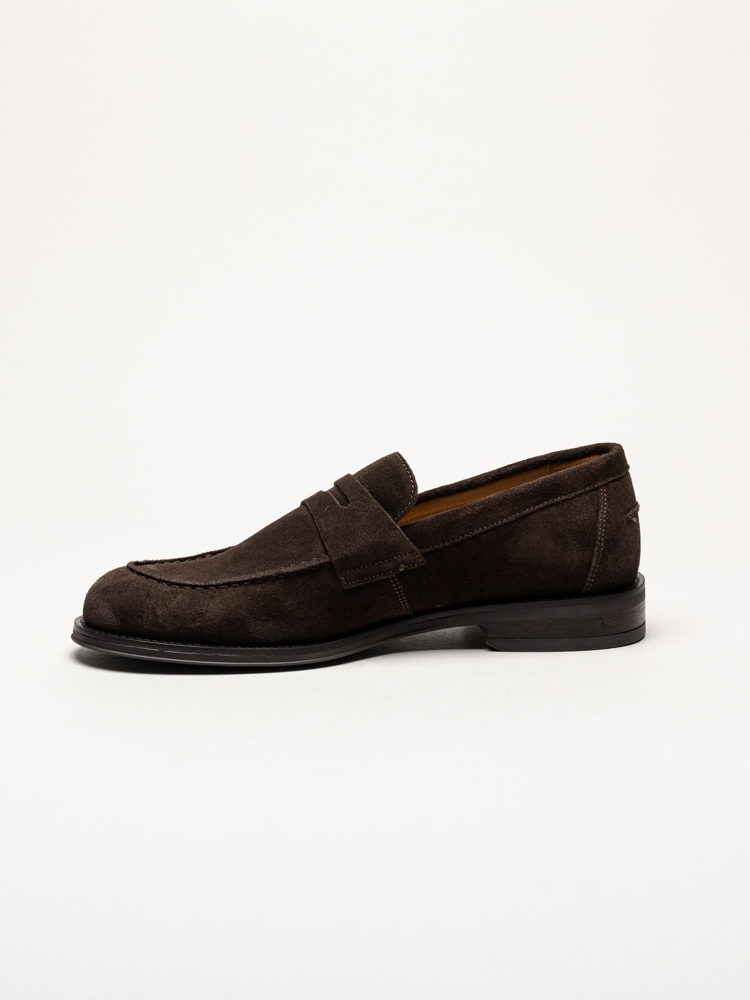 Ambitious - Mörkbruna pennyloafers i mocka