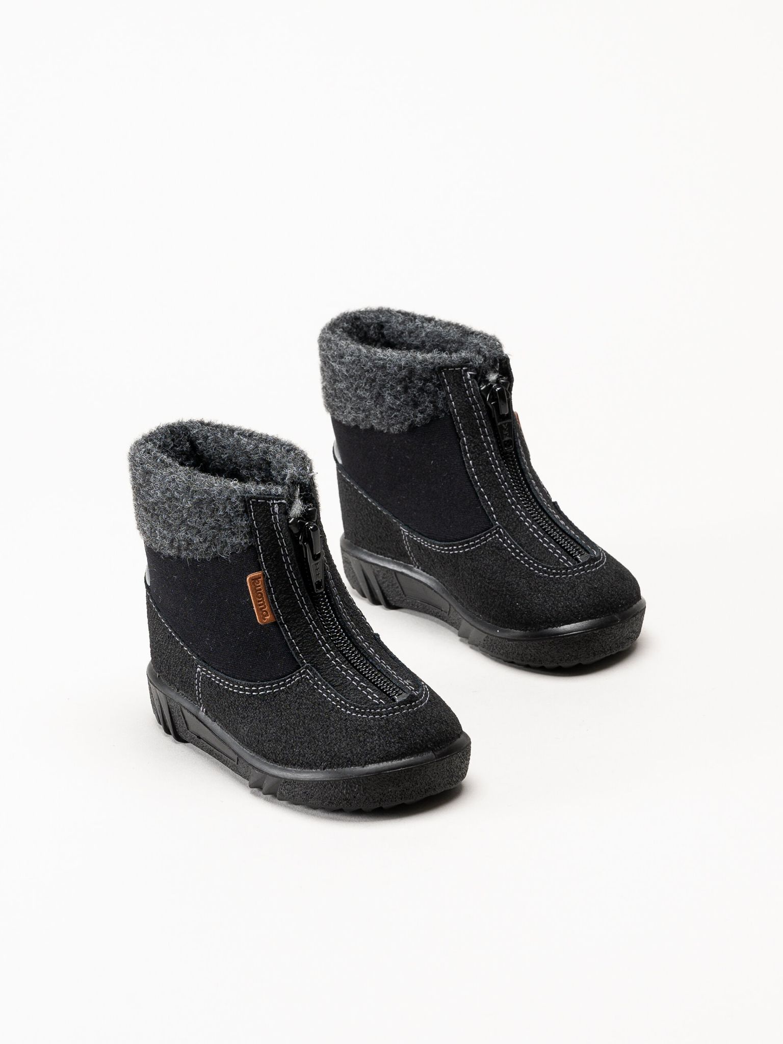 Kuoma - Baby Fleece Collar - Svarta ullfodrade vinterkängor
