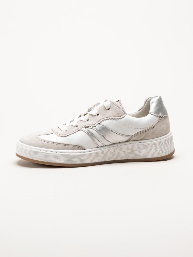 Gabor - Vita sneakers i skinn och mocka