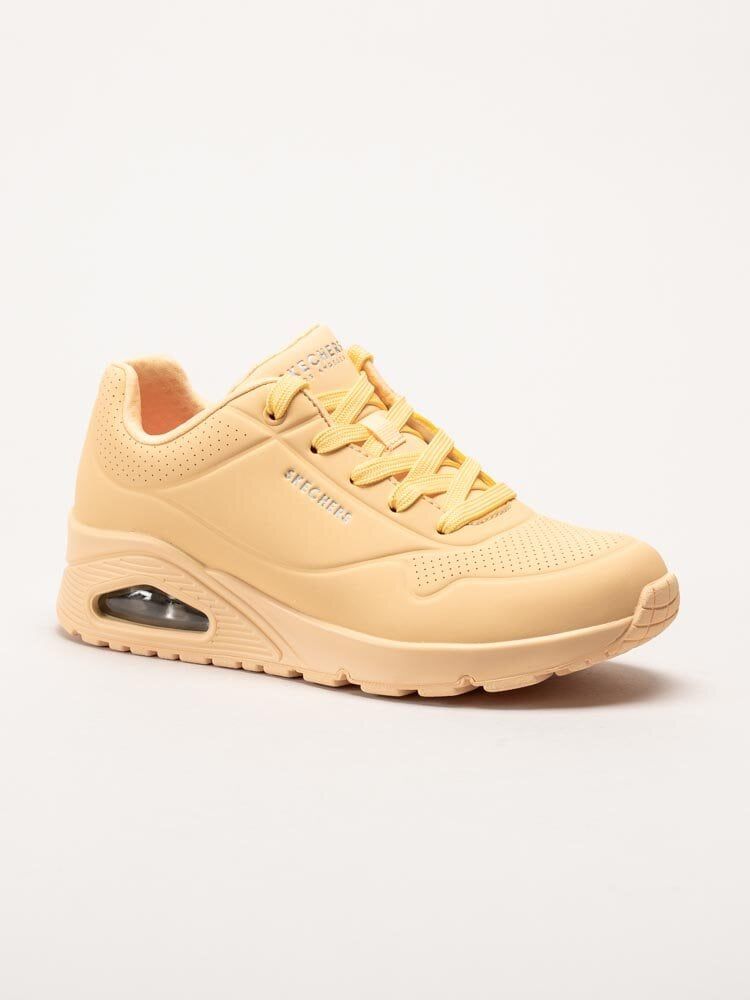 Skechers - Uno - Stand On Air - Gula sneakers i skinnimitation