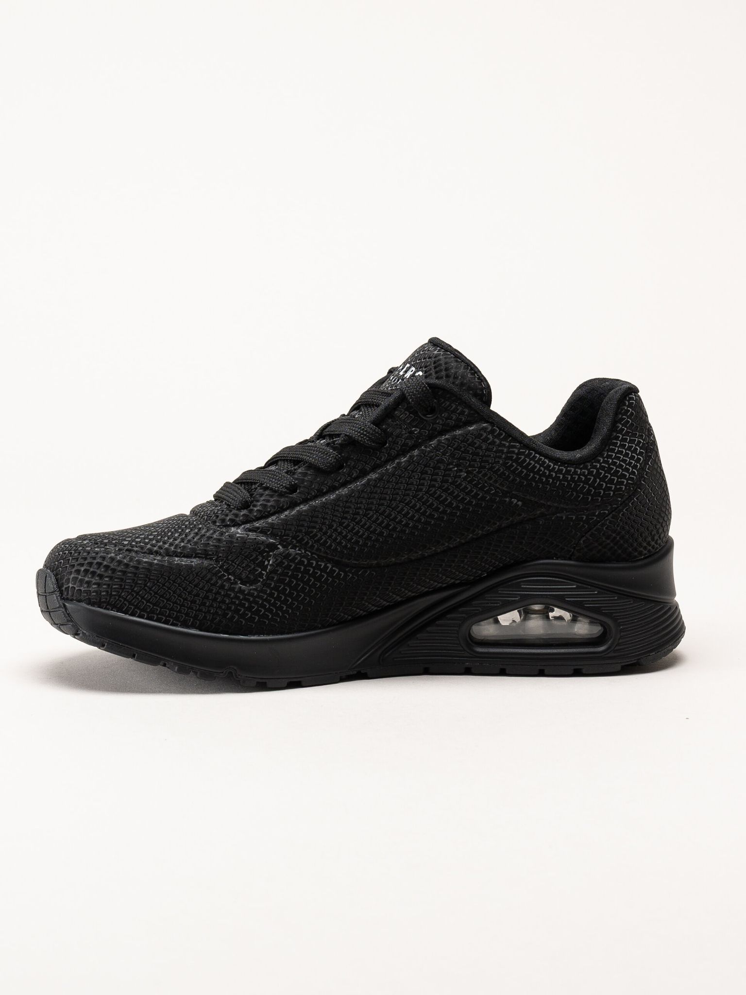 Skechers - Uno - Shiny Scale - Svarta sneakers med ormmönster