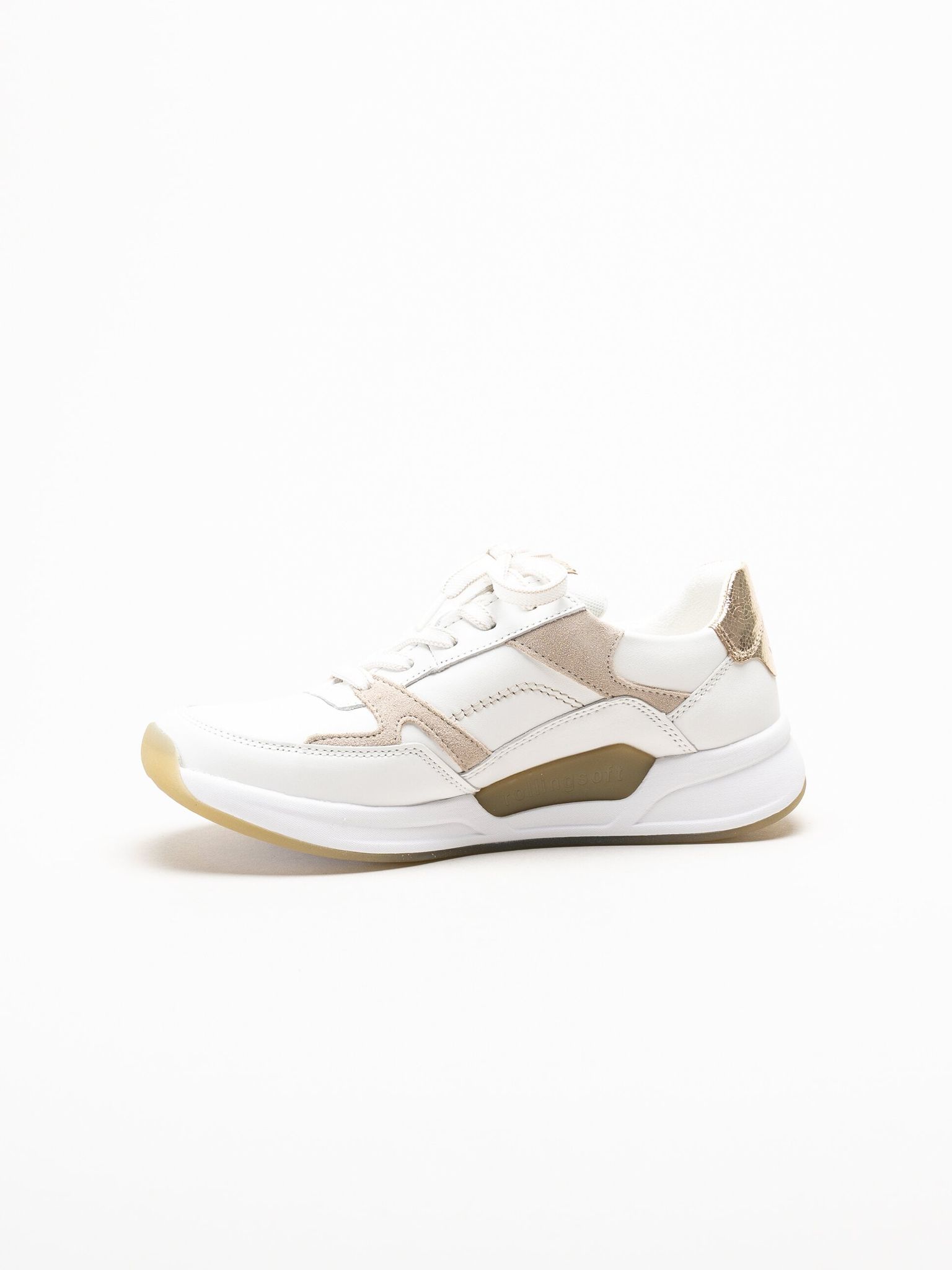 Gabor - Vita sneakers i skinn och mocka