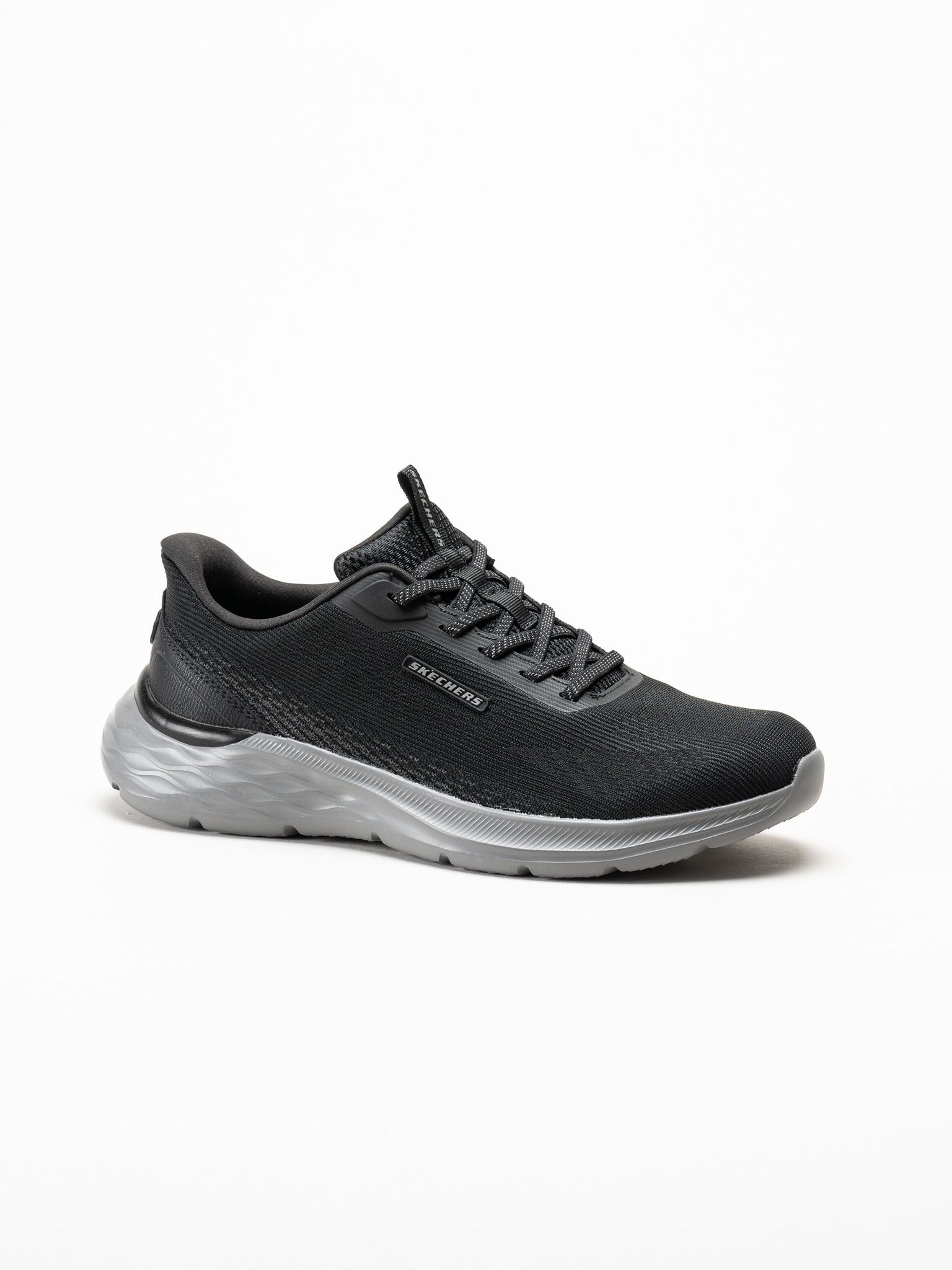 Skechers - Slip-Ins Garner - Svarta slip-ins sneakers i mesh