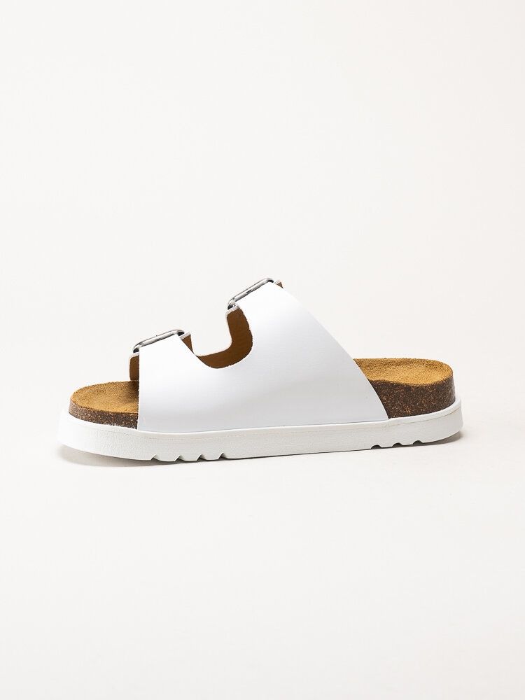 Scholl - Malerra AD - Vita slip i sandaler i skinn