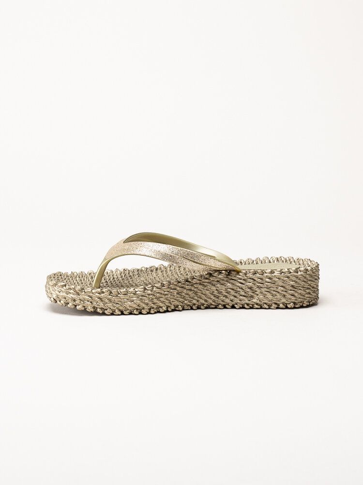 Ilse Jacobsen - Cheerful 13 - Guldfärgade flip flop med glitterremmar