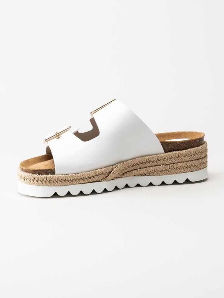Sonja - Vita slip in sandaler med repklädd sula