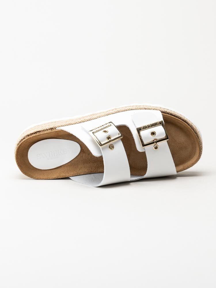 Sonja - Vita slip in sandaler med repklädd sula
