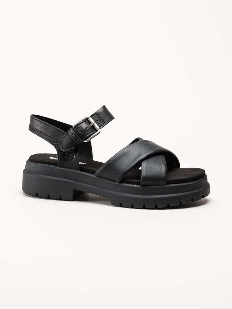 Timberland - London Vibe - Svarta sandaler med kryssomtag i skinn