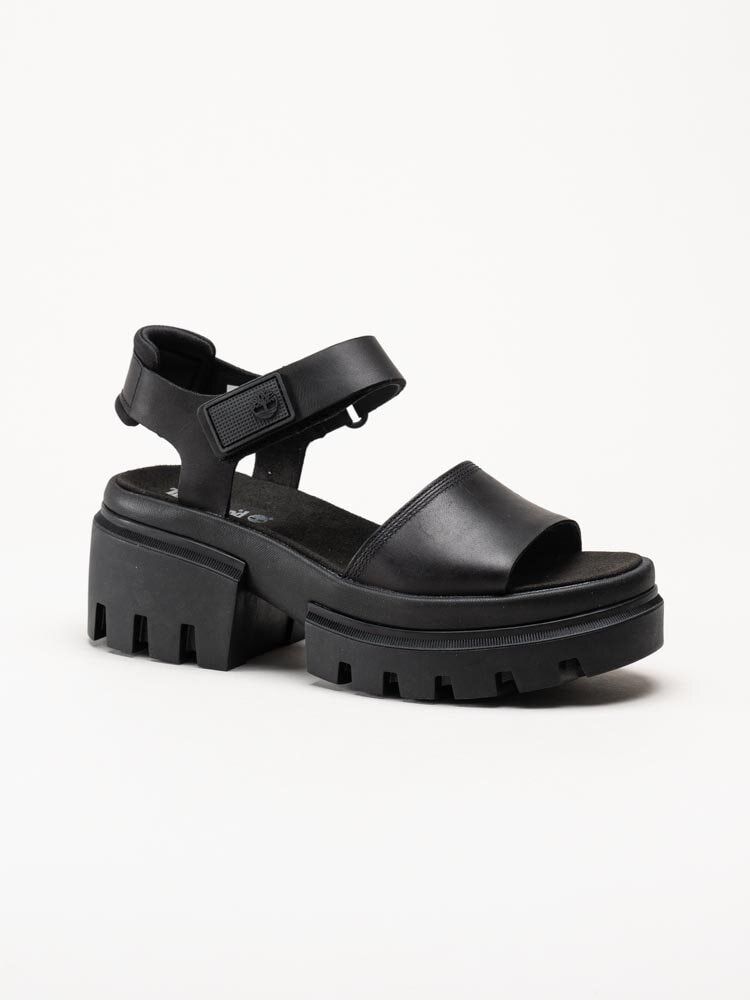 Timberland - Everleigh - Svarta platåsandaler i skinn