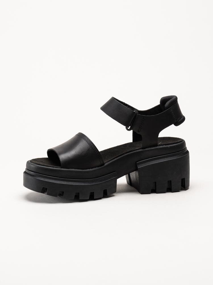 Timberland - Everleigh - Svarta platåsandaler i skinn