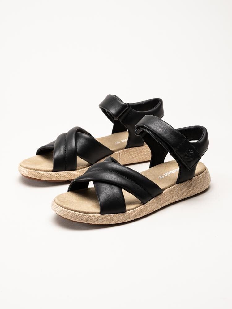Timberland - Belmar Waves - Svarta korssandaler i mjukt skinn