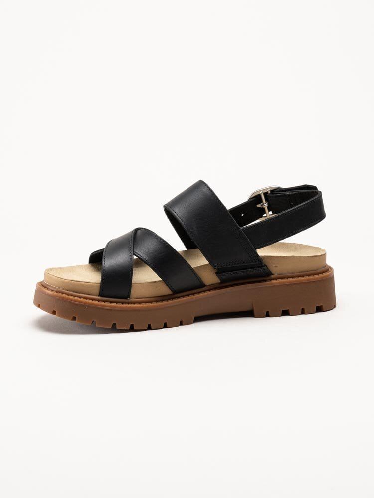 Timberland - Clairemont Way - Svarta remsandaler i skinn