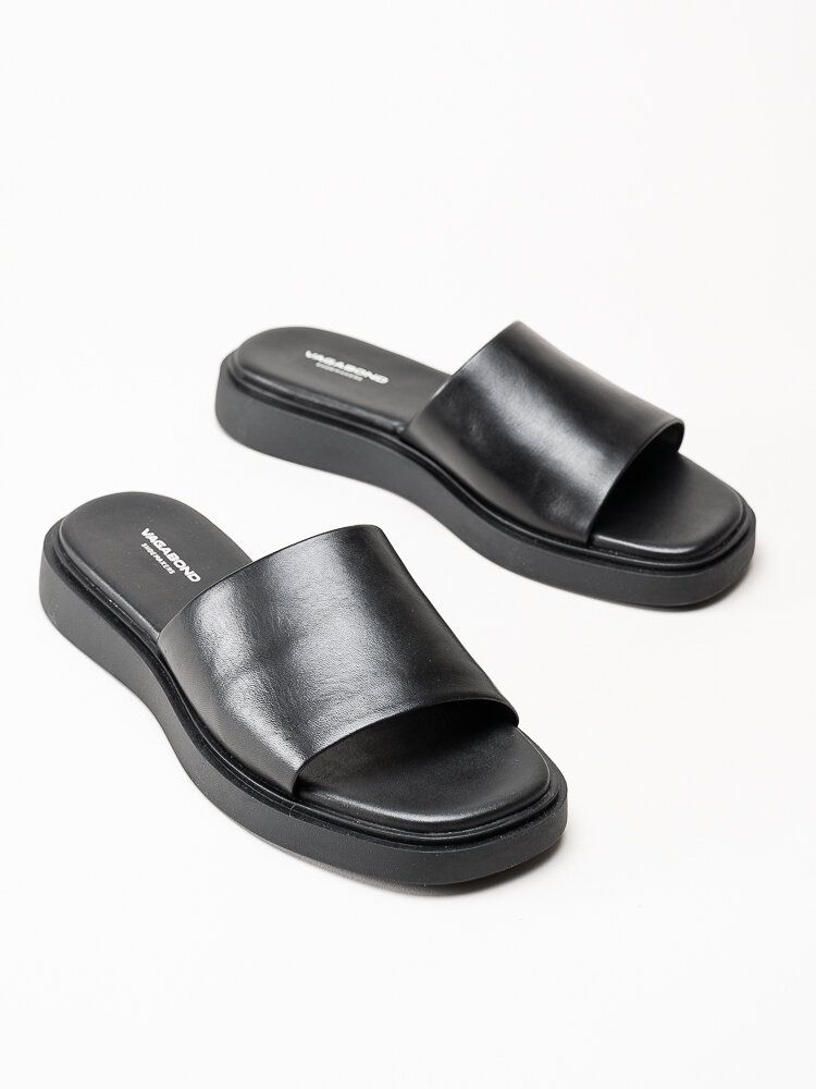 Vagabond - Connie - Svarta slip in tofflor i skinn