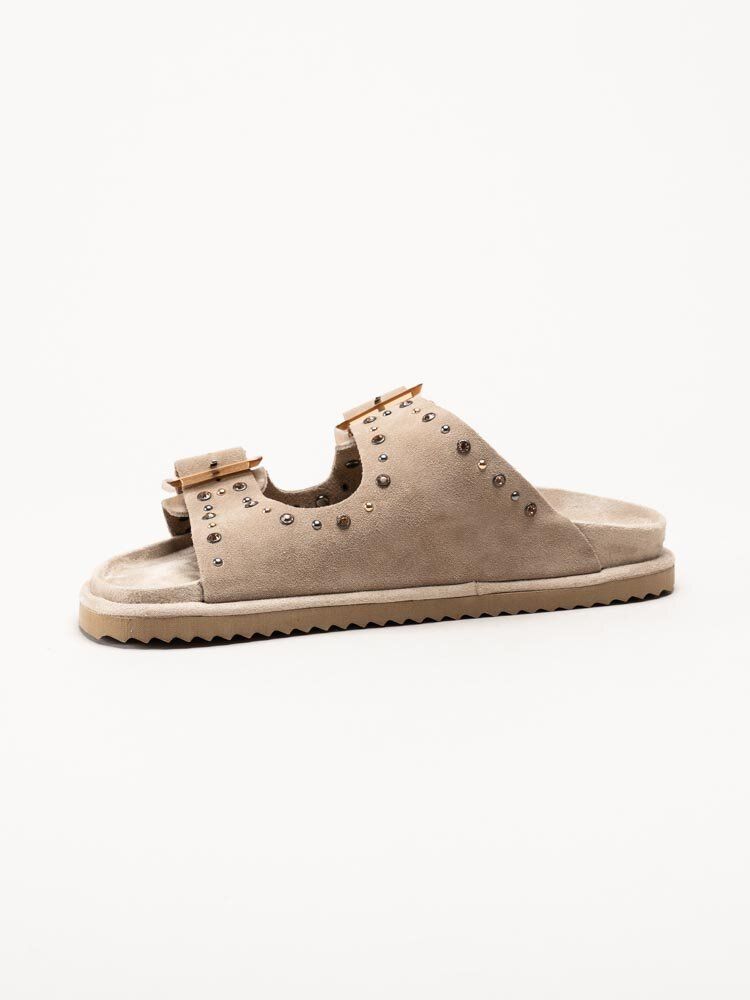 Colors of California - Beige Bio-sandaler i mocka med strass