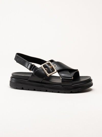 Marco Tozzi - Svarta sandaler med korslagda remmar