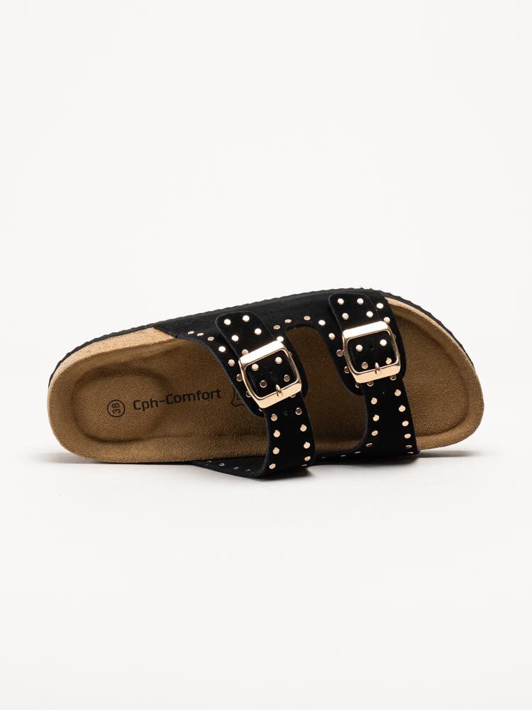 CpH Comfort - Svarta slip in sandaler i mocka