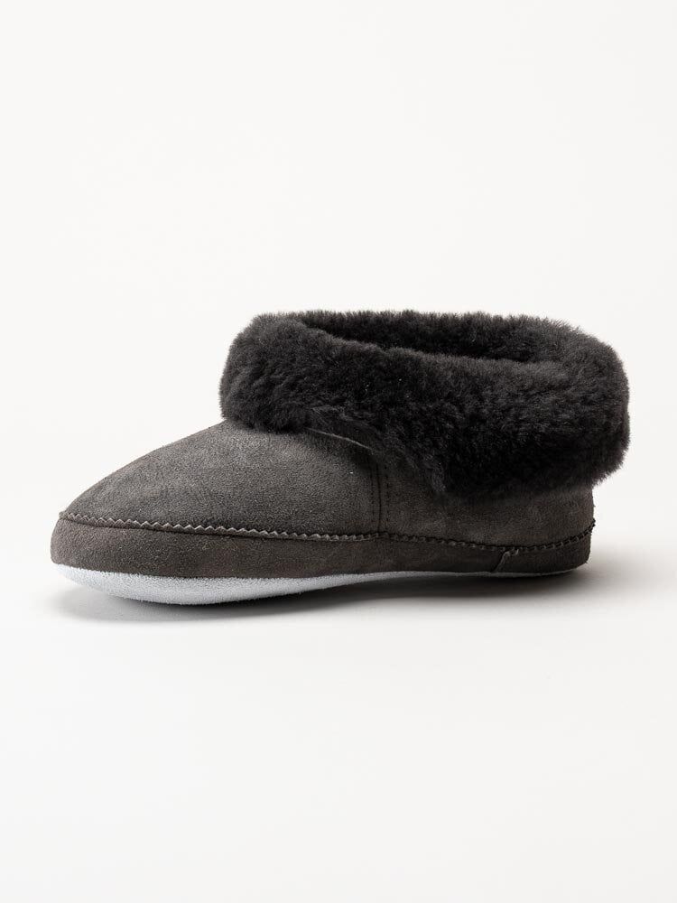 Shepherd - Emmy - Mörkgrå slip on fårskinnstofflor
