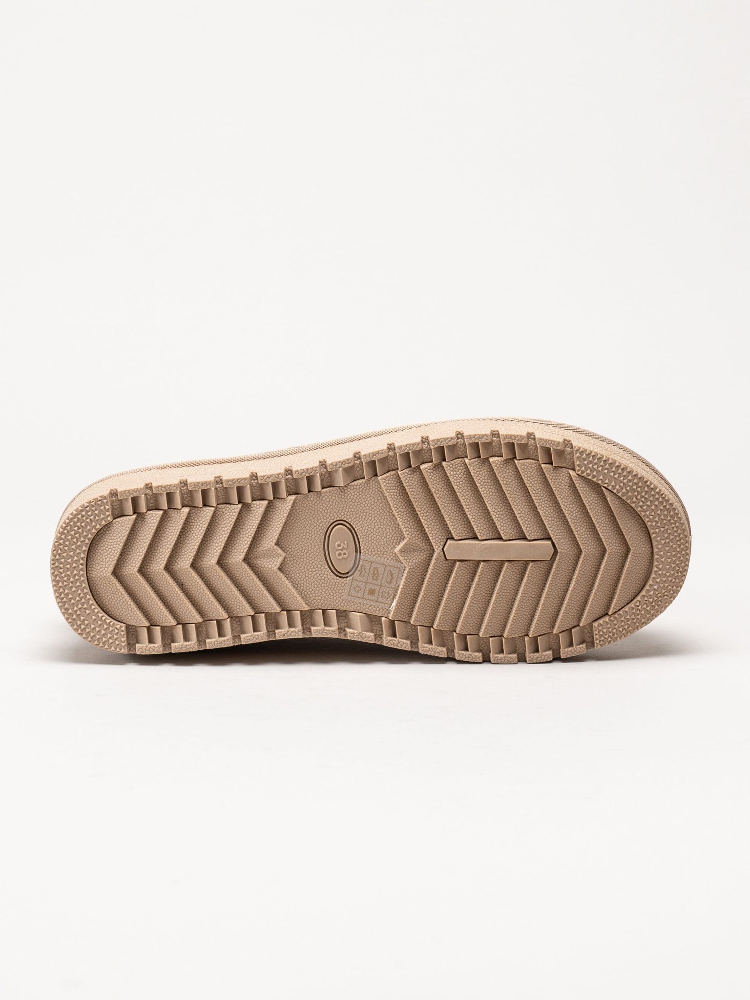 Duffy - Beige varmfodrade tofflor i mocka
