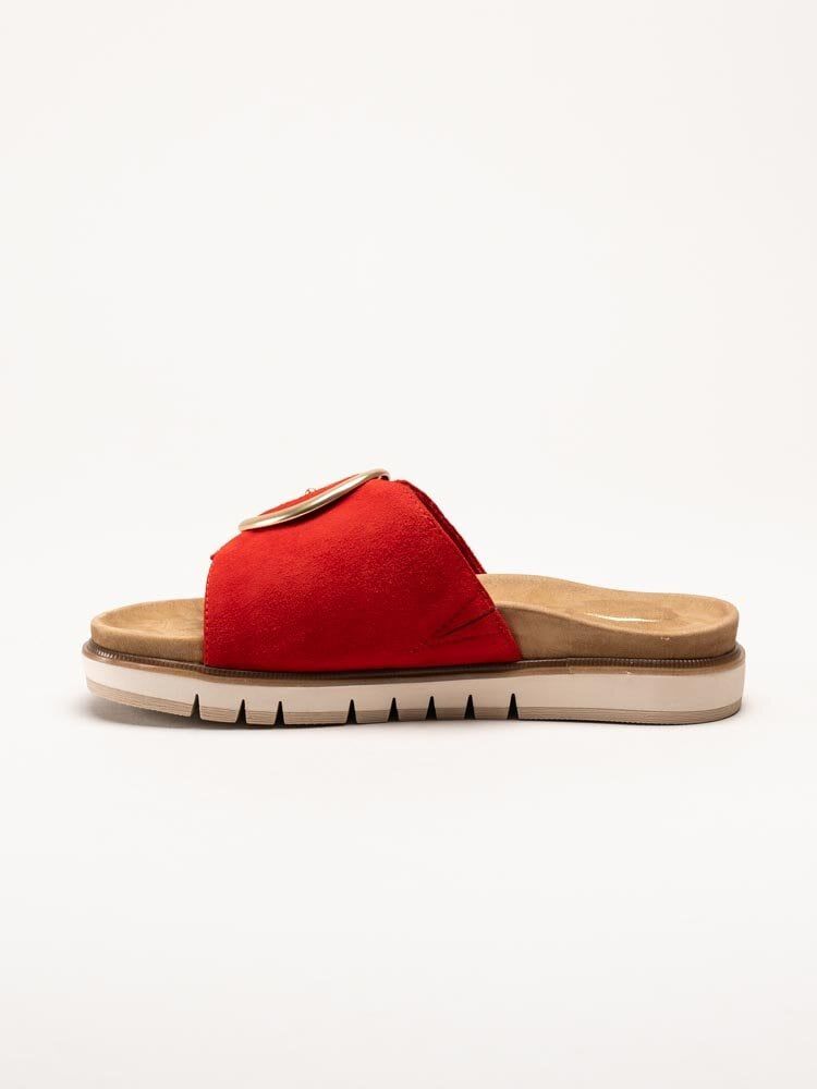 Tamaris - Wide fit - Röda sandaler i mocka