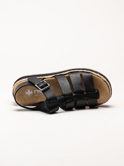 Rieker - Svarta sandaler i skinn