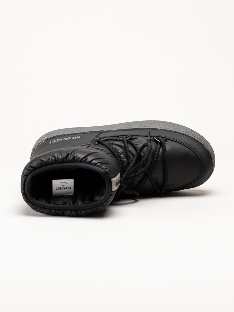 Moon Boot - MB LTRACK Low Nylon WP - Svarta boots i mjuk nylon