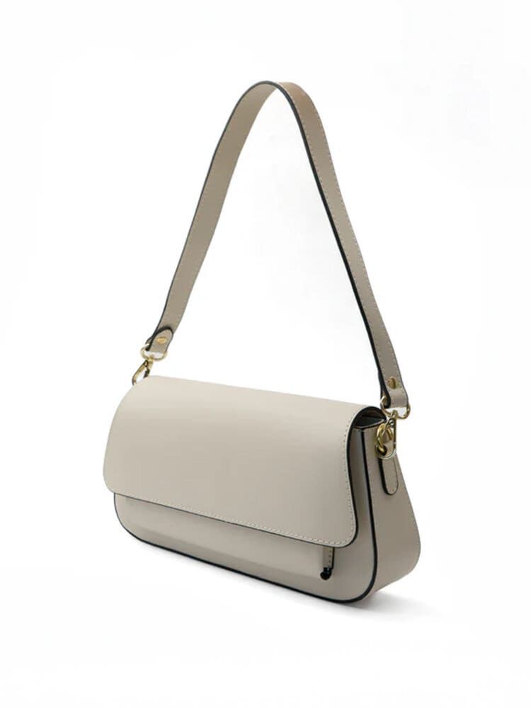 Latalia - Varese - Ljusbeige crossbody väska i skinn