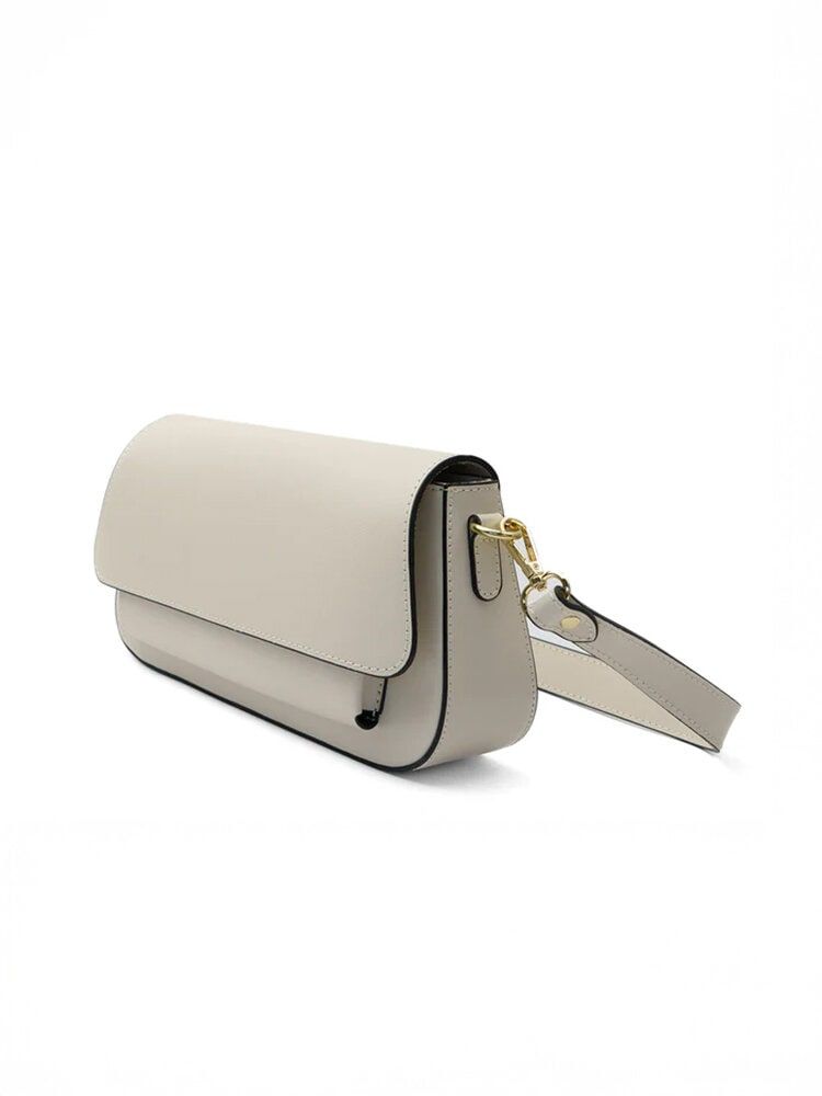 Latalia - Varese - Ljusbeige crossbody väska i skinn