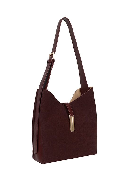 Ulrika Design - Ulrika Gold Bar Hink - Vinröd Hinkväska i textil