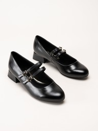 Marco Tozzi - Svarta pumps i skinnimitation
