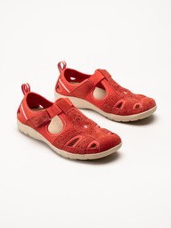 Axelda - Cleveland - Röda sandalskor i mocka och textil