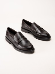 Marco Tozzi - Mörkbruna loafers i skinn