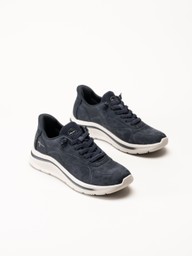 Tamaris Comfort - Mörkblå sneakers i skinnimitation