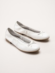 Tamaris - Vita ballerina i skinn