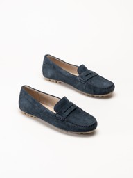 Caprice - Mörkblå loafers i mocka