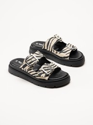 Tamaris - Zebramönstrade slip in sandaler i mocka