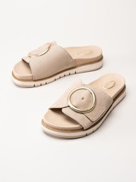 Tamaris - Beige sandaler i mocka