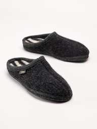 Ulle - Ulle Stripe - Svarta slip in tofflor i ull