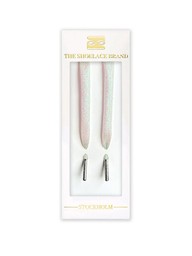 The Shoelace Brand - Glitter White 120cm - Vita skimmrande skosnören i textil
