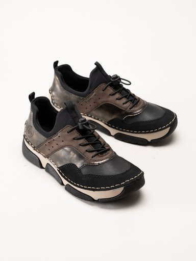 Rieker - Svarta slip on promenadskor